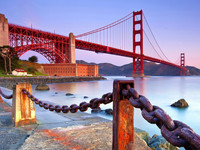 Evening and night bridges in the lights